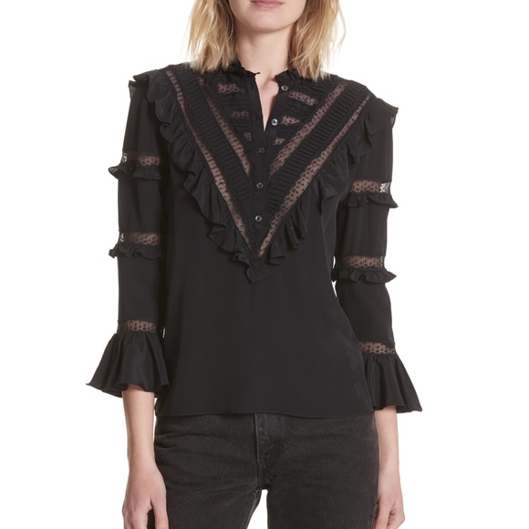 rebecca taylor silk ruffle top